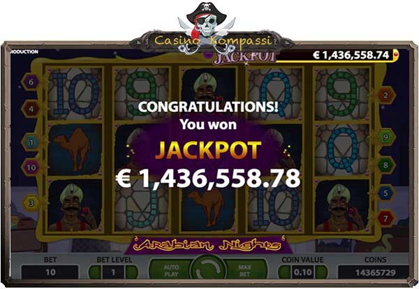 Arabian Nights mega jackpot